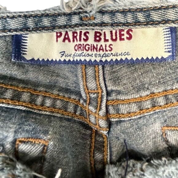 Paris Blues Originals Women's Size 4 Flare Wide Leg Frayed Waist Denim Jeans - Picture 8 of 8